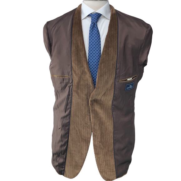 Dockers Mens Size 42R Corduroy Sport Coat Jacket Blazer Brown Tan 2 Button - Picture 10 of 16